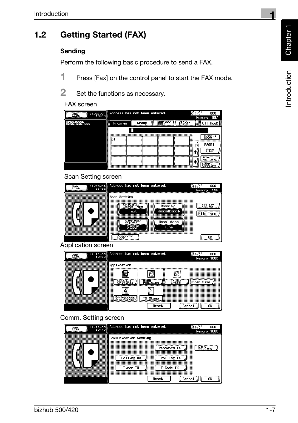 2 getting started (fax), Sending, Getting started (fax) -7 | Konica Minolta bizhub 420 User Manual | Page 16 / 346