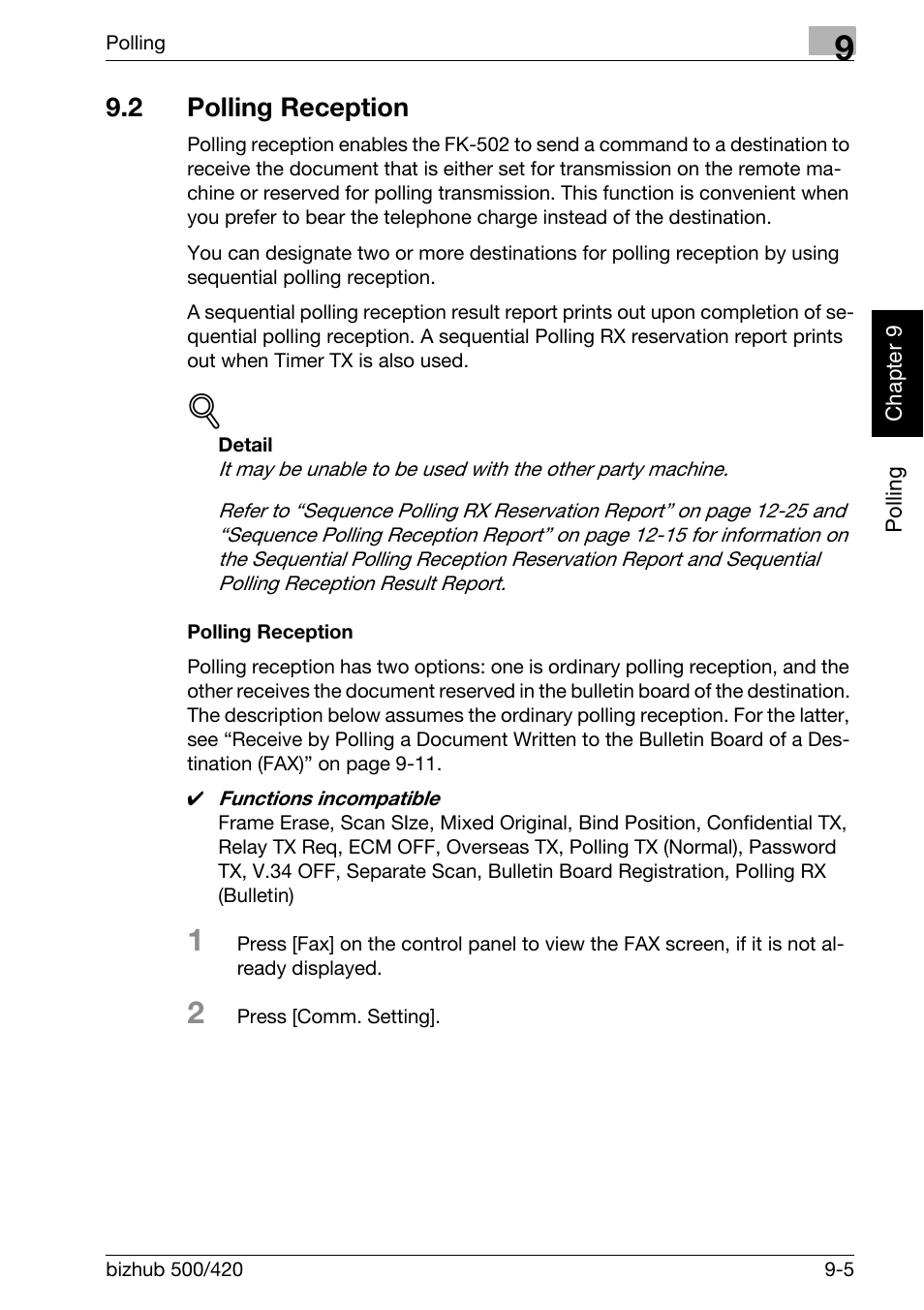 2 polling reception, Polling reception, Polling reception -5 | Konica Minolta bizhub 420 User Manual | Page 172 / 346