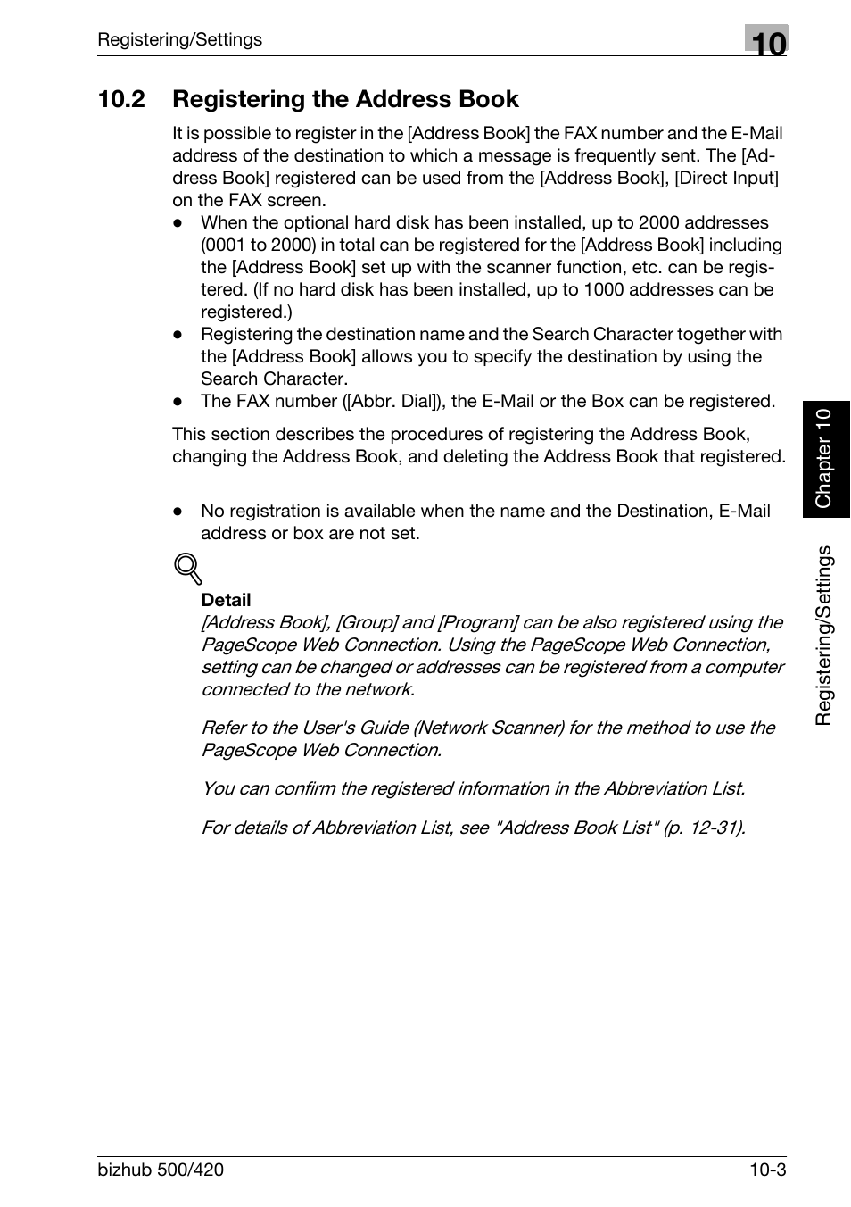 2 registering the address book, Registering the address book -3 | Konica Minolta bizhub 420 User Manual | Page 182 / 346