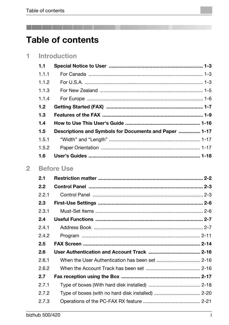 Konica Minolta bizhub 420 User Manual | Page 2 / 346