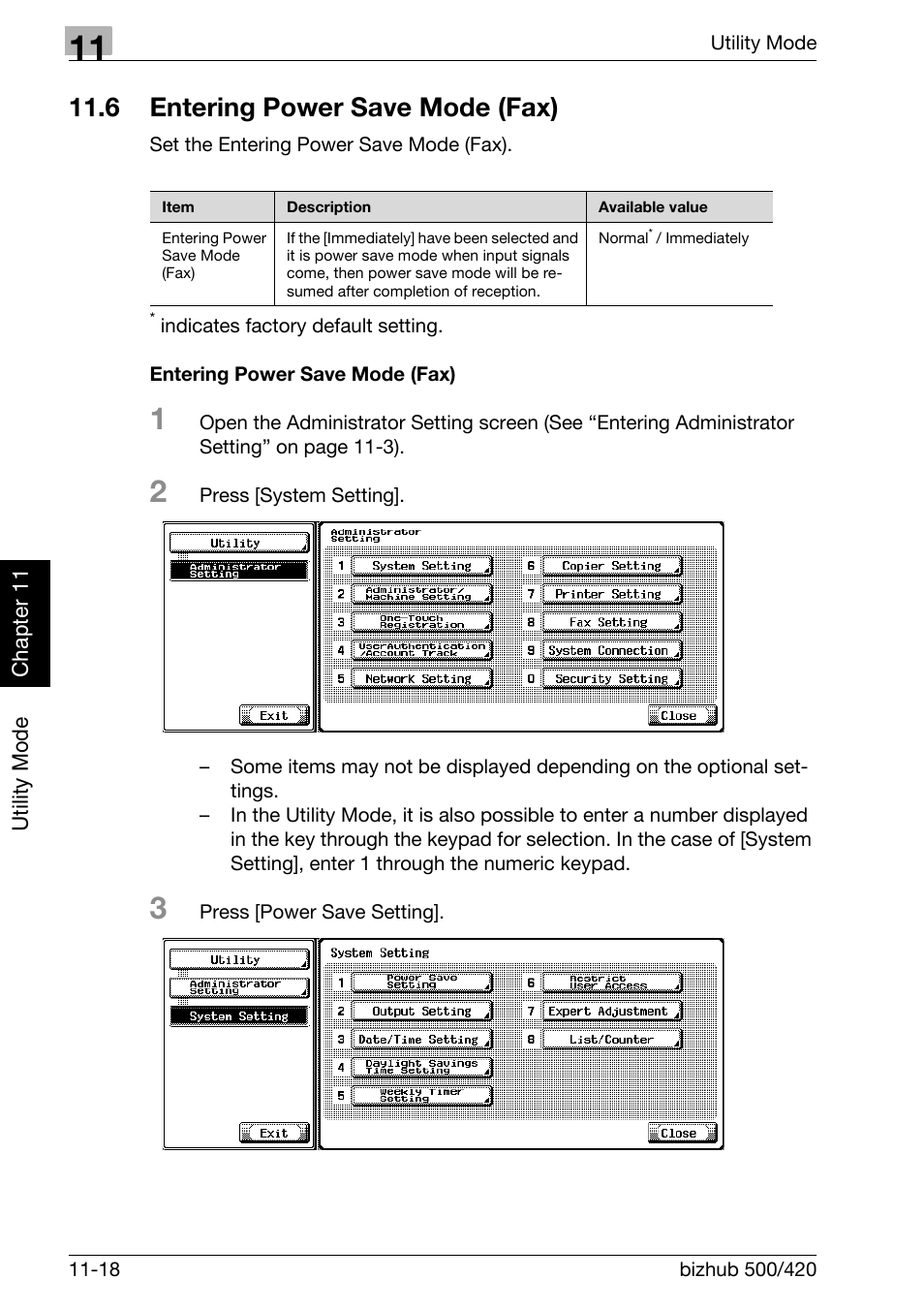 6 entering power save mode (fax), Entering power save mode (fax), Entering power save mode (fax) -18 | Konica Minolta bizhub 420 User Manual | Page 243 / 346