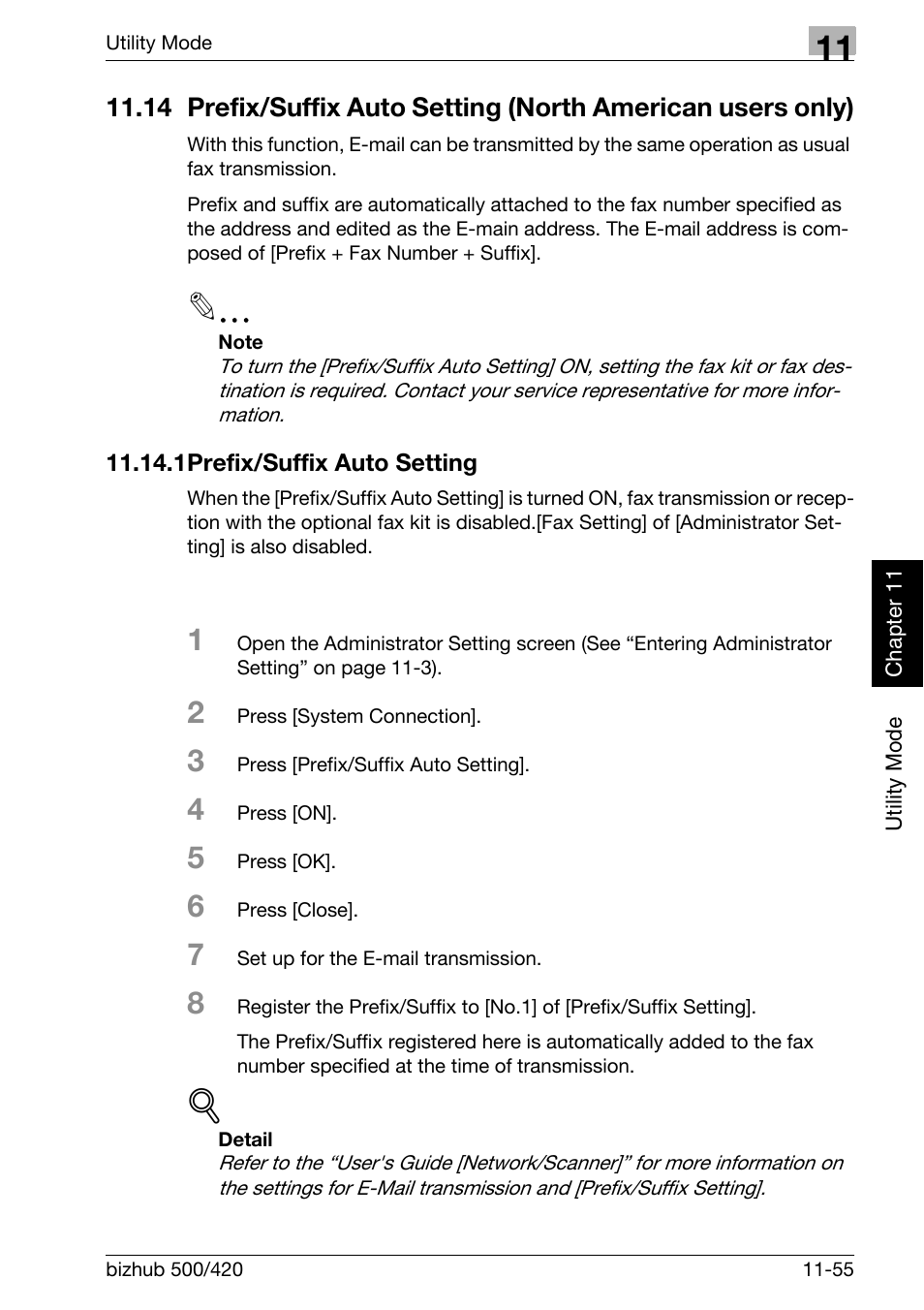 1 prefix/suffix auto setting, Prefix/suffix auto setting -55 | Konica Minolta bizhub 420 User Manual | Page 280 / 346