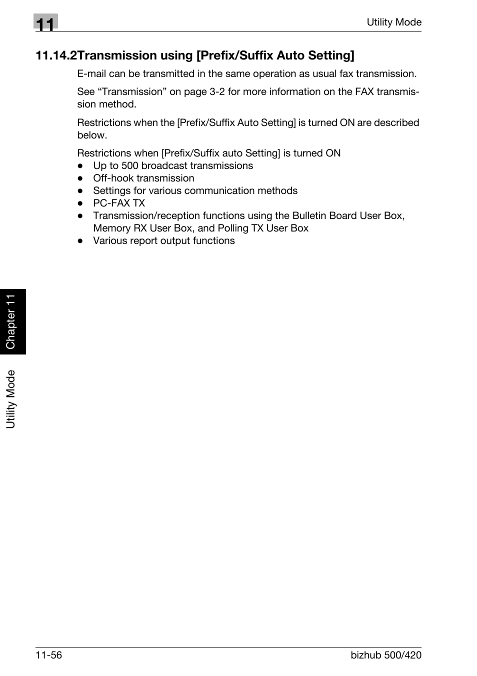 2 transmission using [prefix/suffix auto setting | Konica Minolta bizhub 420 User Manual | Page 281 / 346