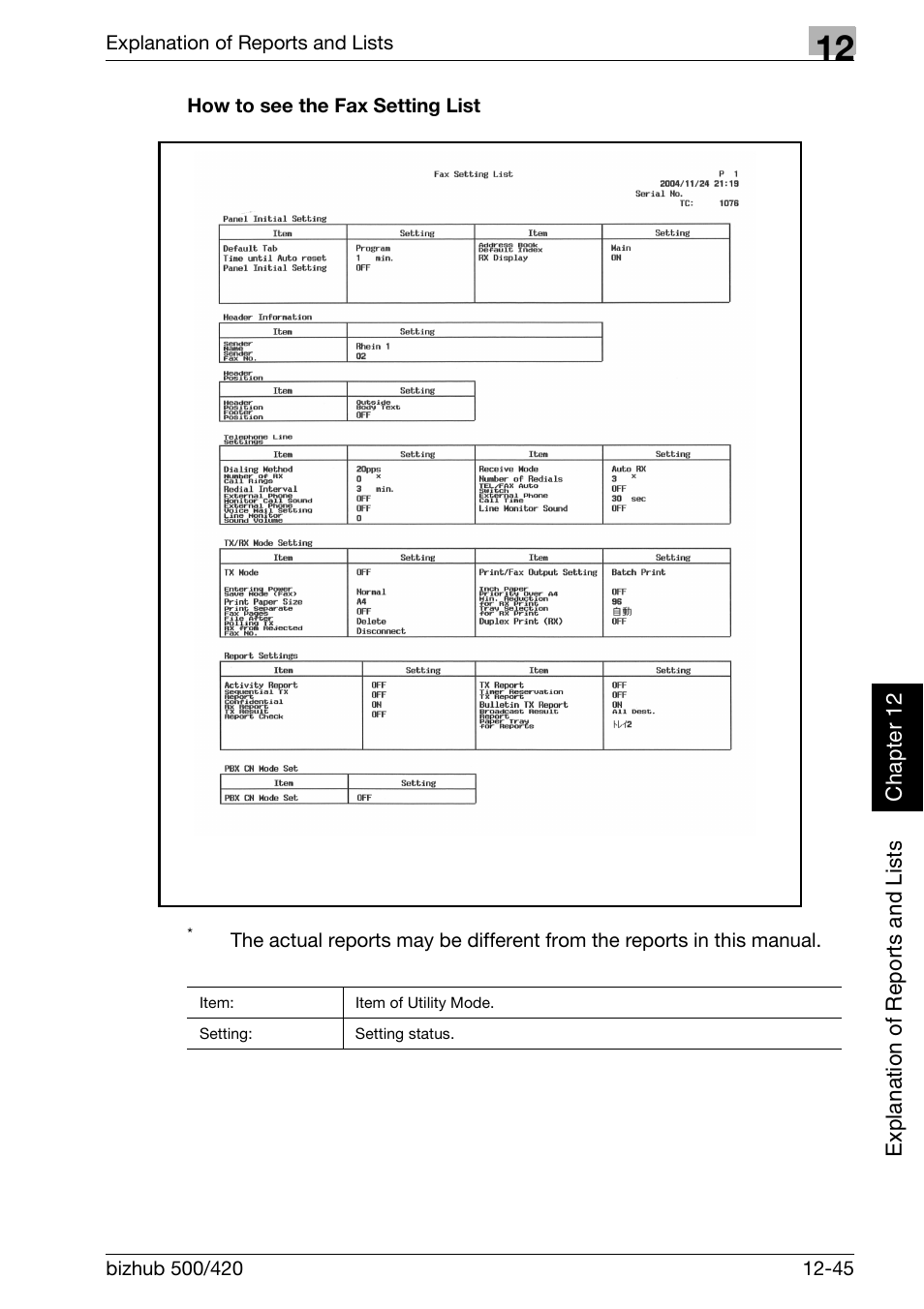 How to see the fax setting list | Konica Minolta bizhub 420 User Manual | Page 326 / 346