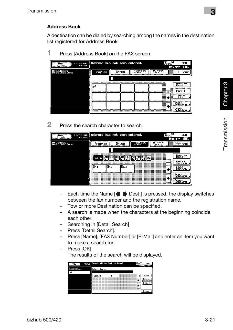 Address book | Konica Minolta bizhub 420 User Manual | Page 72 / 346