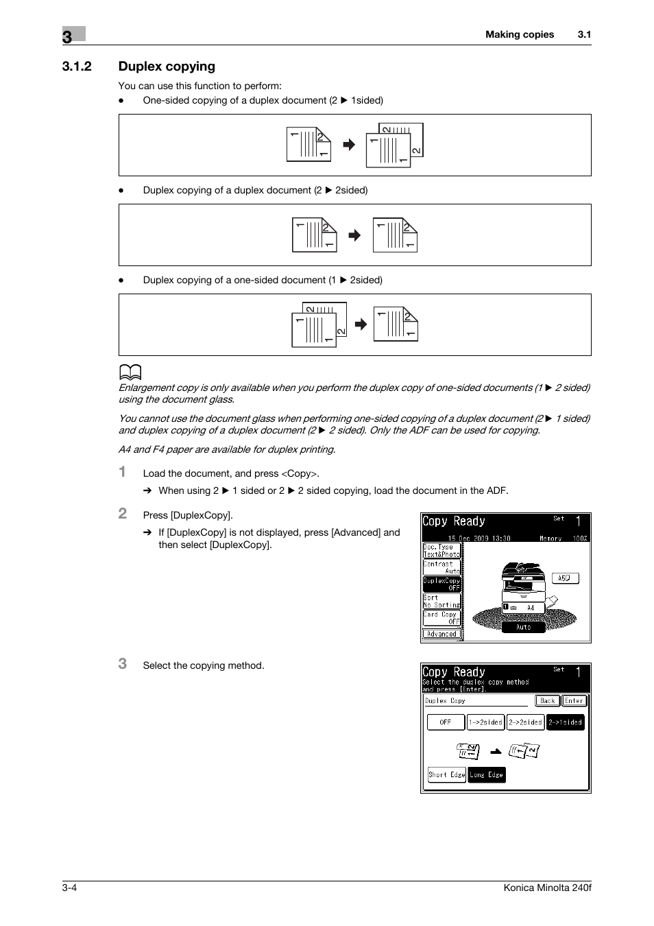 2 duplex copying, Duplex copying -4 | Konica Minolta Konica Minolta 240f User Manual | Page 62 / 140