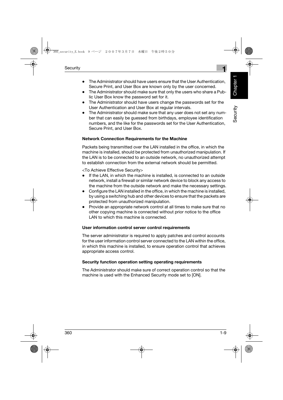 Network connection requirements for the machine | Konica Minolta bizhub 360 User Manual | Page 16 / 194