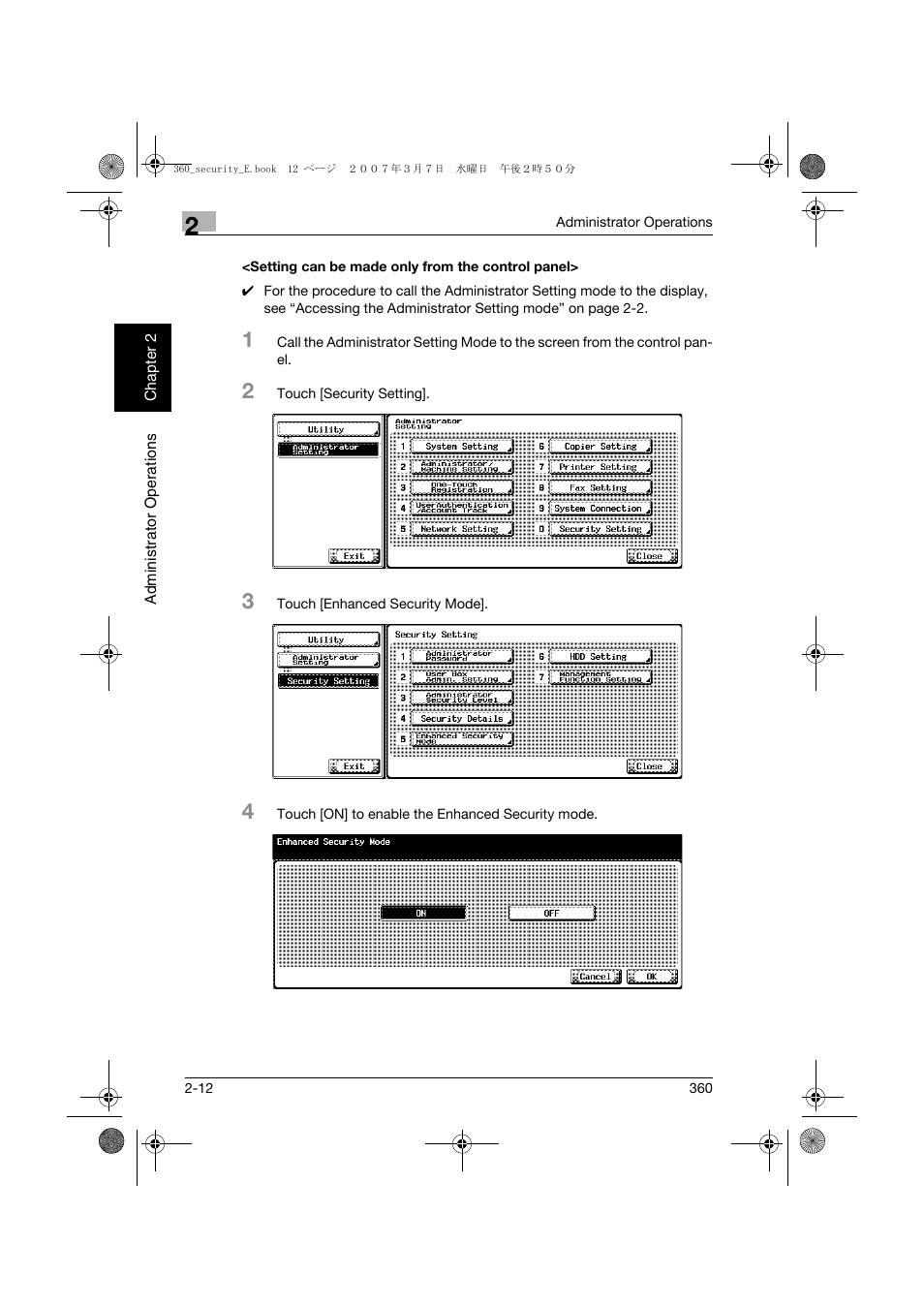 Setting can be made only from the control panel | Konica Minolta bizhub 360 User Manual | Page 31 / 194