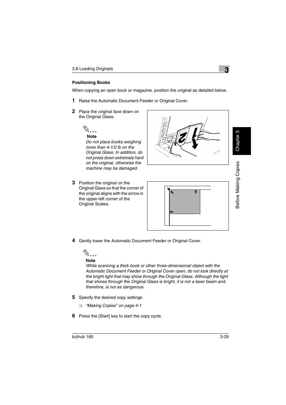 Positioning books, Positioning books -29 | Konica Minolta bizhub 160 User Manual | Page 60 / 150