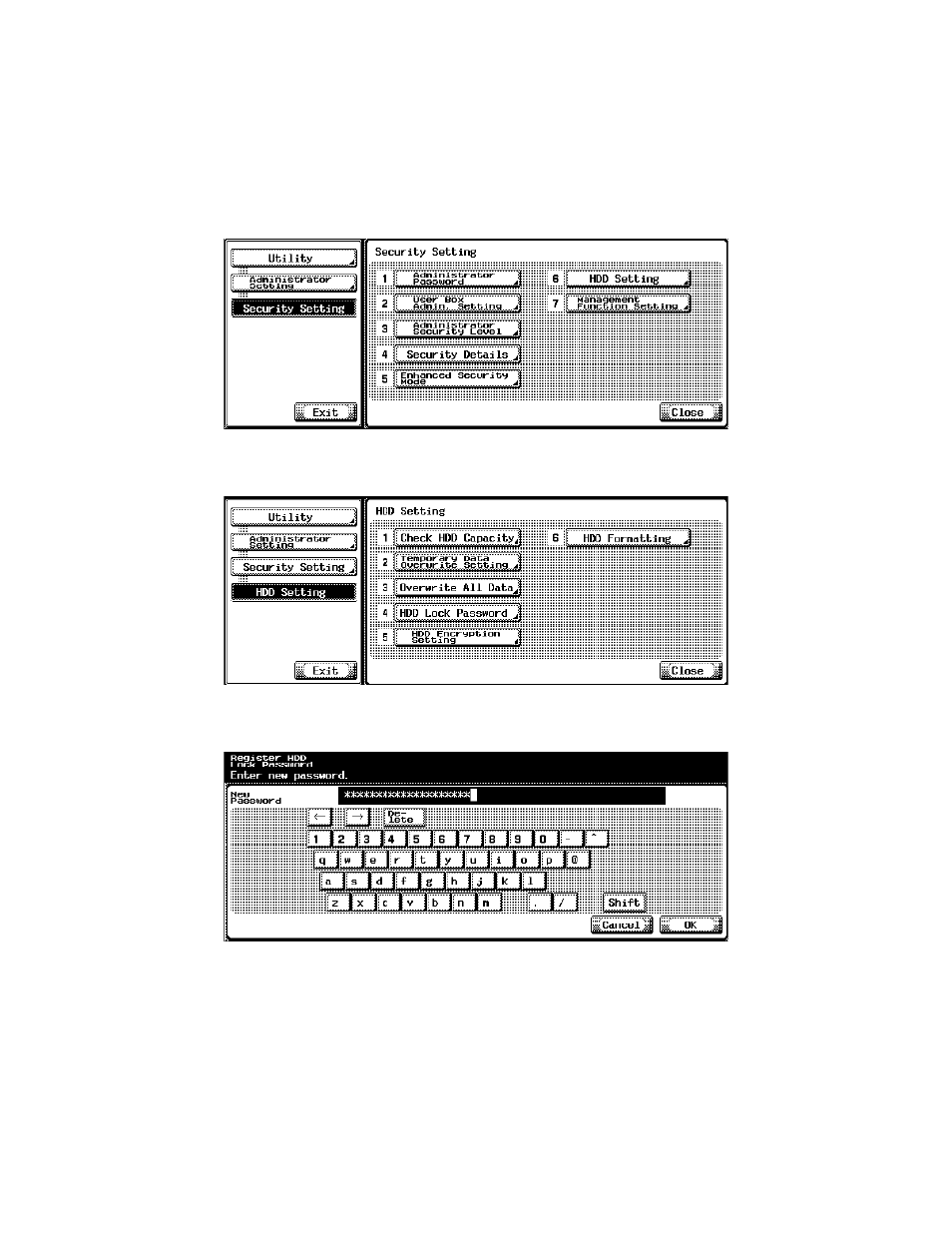 2 setting the hdd lock password | Konica Minolta bizhub 420 User Manual | Page 3 / 28