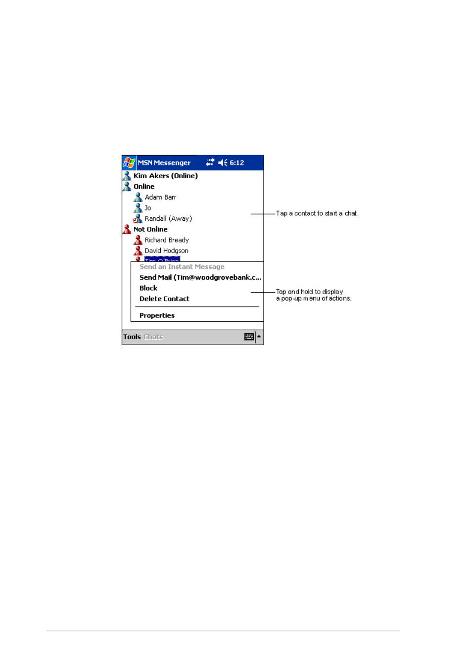 Working with contacts | Asus MyPal A620 User Manual | Page 102 / 136