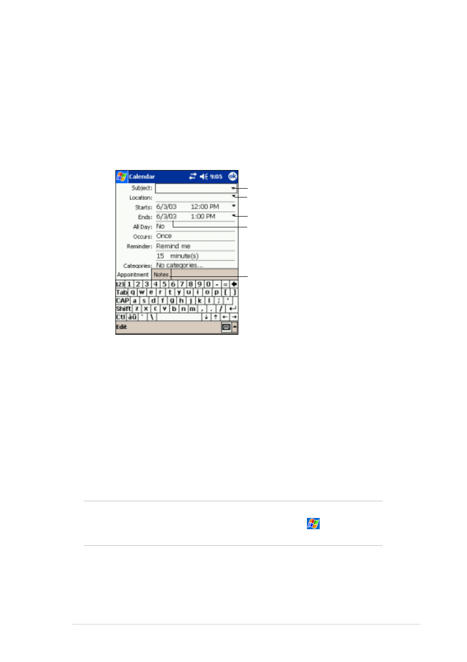 Creating appointments | Asus MyPal A620 User Manual | Page 71 / 136