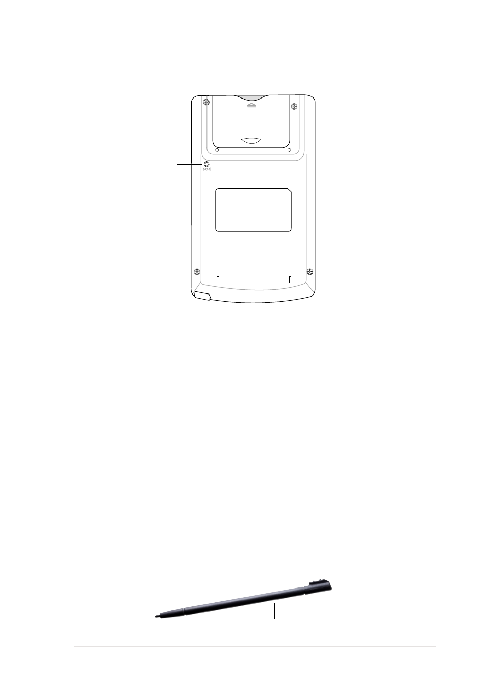 Back features the stylus | Asus MyPal A620 User Manual | Page 9 / 136