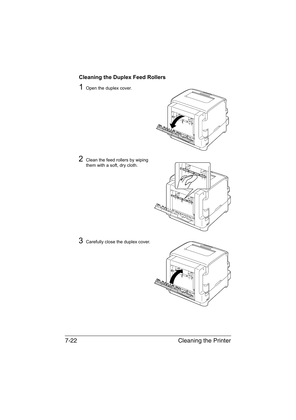 Cleaning the duplex feed rollers, Cleaning the duplex feed rollers -22 | Konica Minolta magicolor 1650EN User Manual | Page 137 / 191