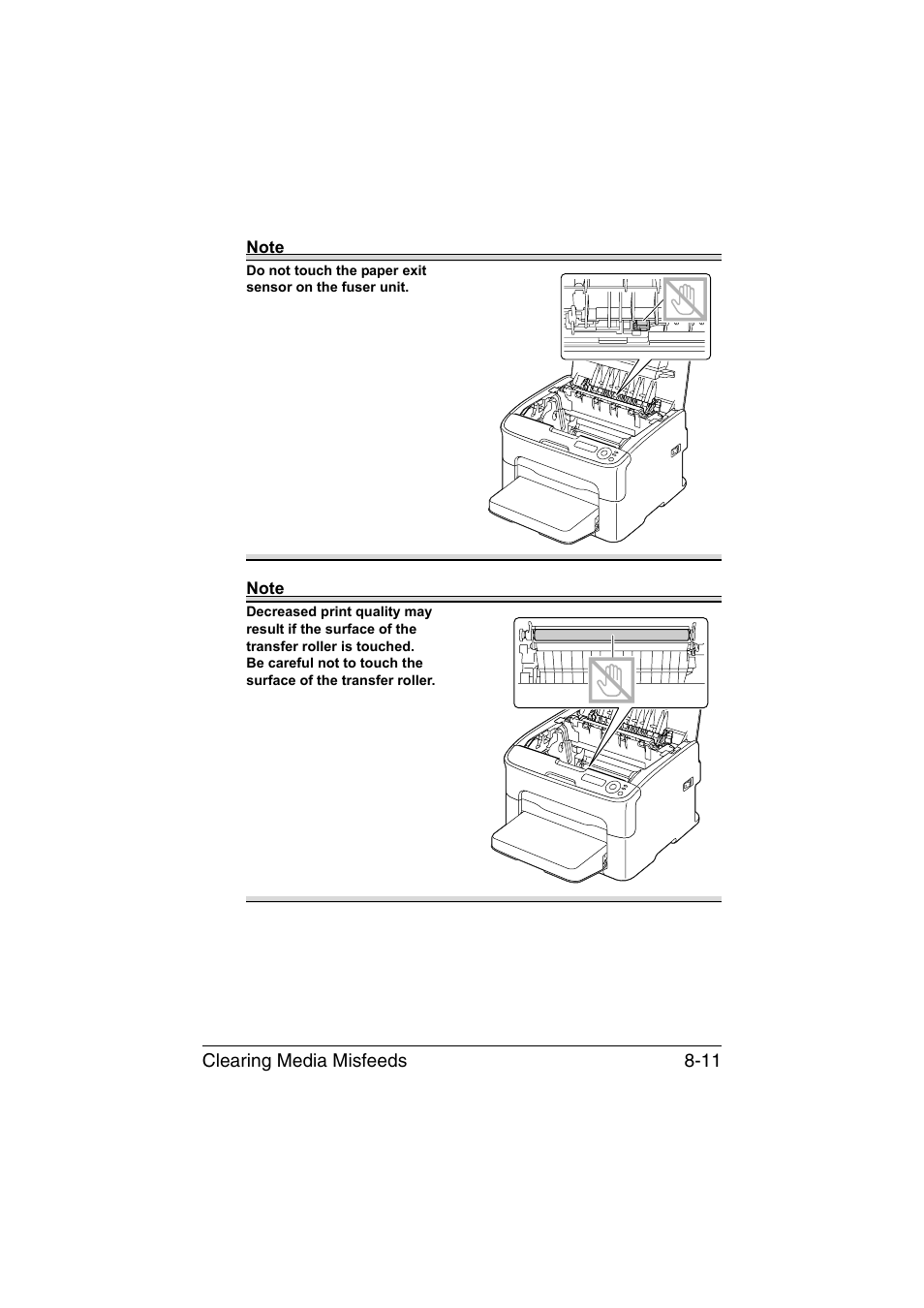 Clearing media misfeeds 8-11 | Konica Minolta magicolor 1650EN User Manual | Page 148 / 191