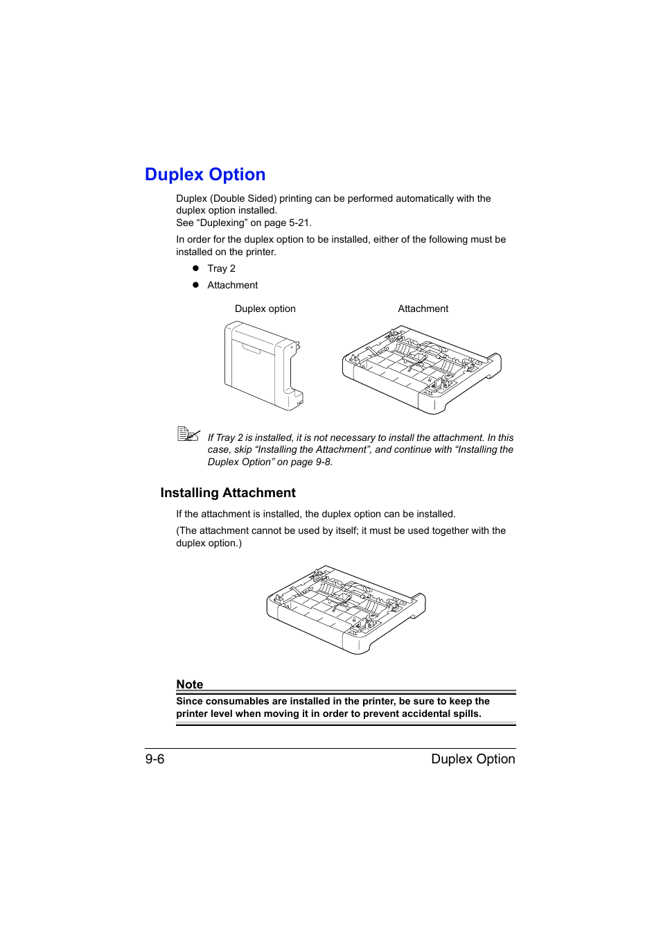 Duplex option, Installing attachment, Duplex option -6 | Installing attachment -6 | Konica Minolta magicolor 1650EN User Manual | Page 179 / 191