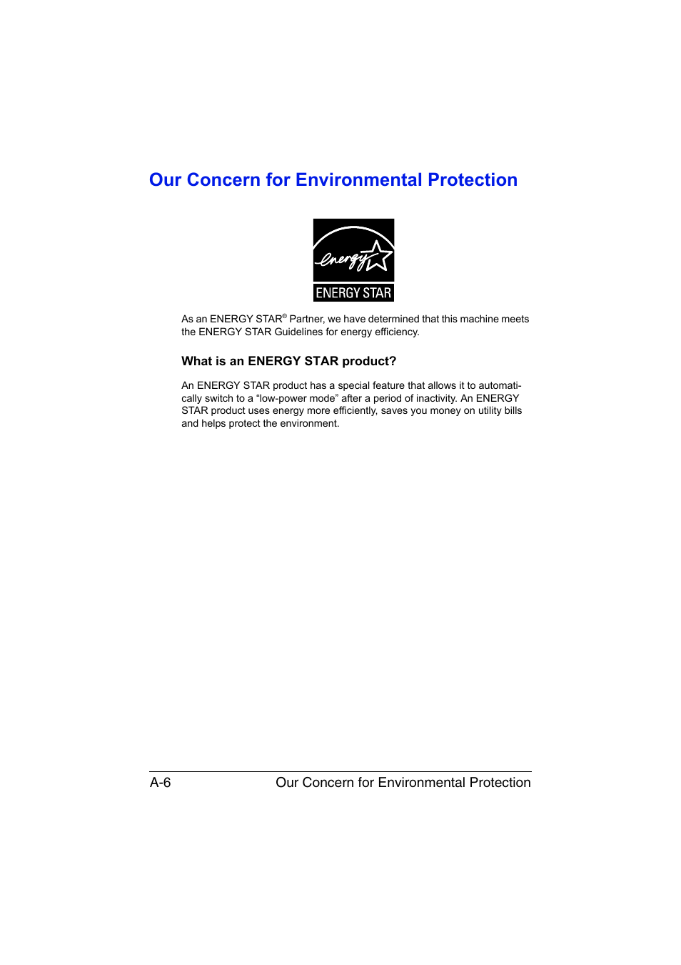 Our concern for environmental protection, What is an energy star product | Konica Minolta magicolor 1650EN User Manual | Page 189 / 191