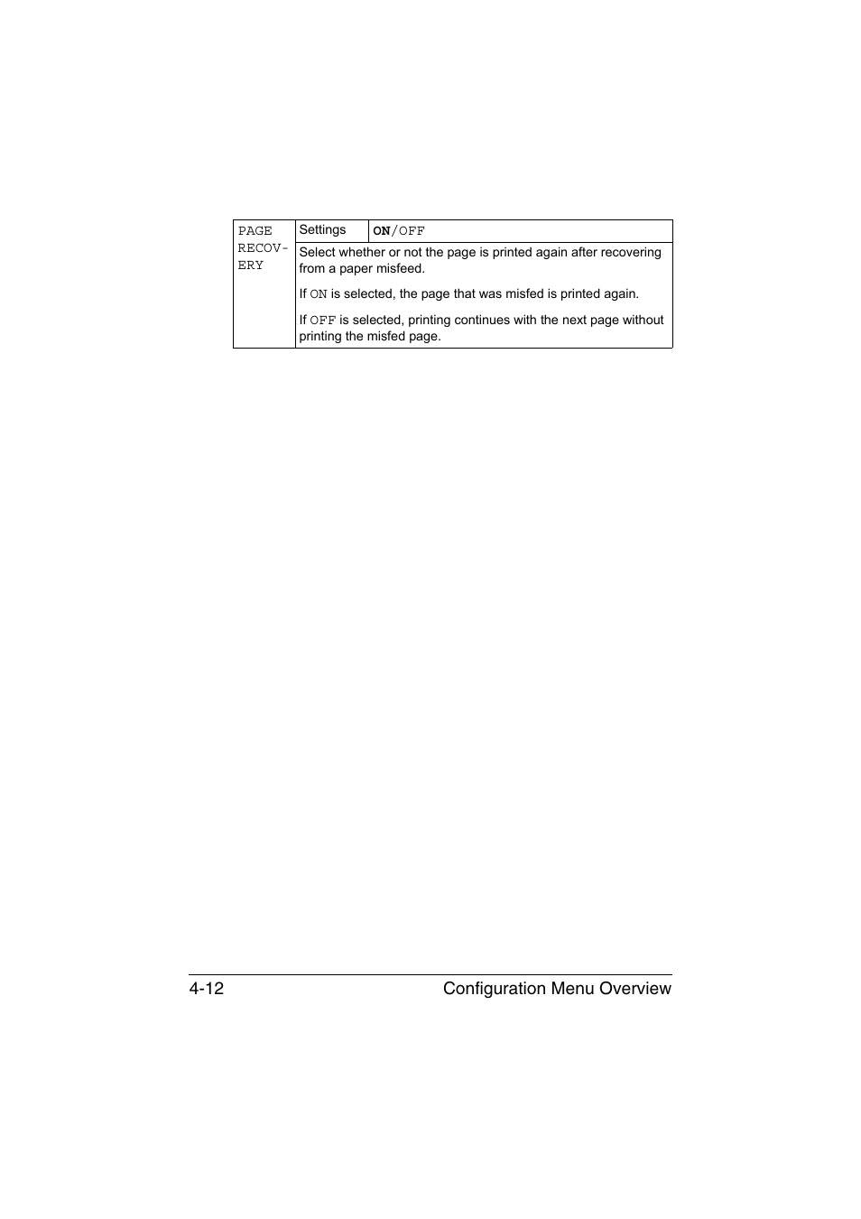 Configuration menu overview 4-12 | Konica Minolta magicolor 1650EN User Manual | Page 51 / 191