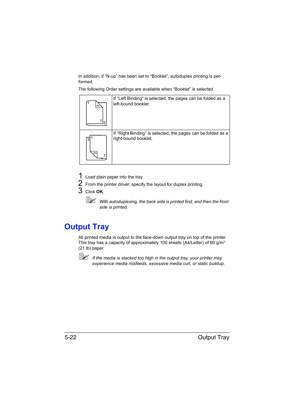 Output tray, Output tray -22 | Konica Minolta magicolor 1650EN User Manual | Page 89 / 191