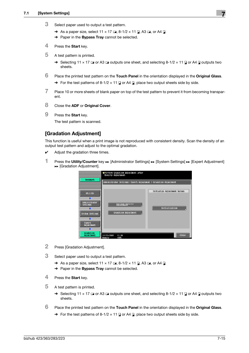 Gradation adjustment, Gradation adjustment] -15 | Konica Minolta BIZHUB 223 User Manual | Page 147 / 266