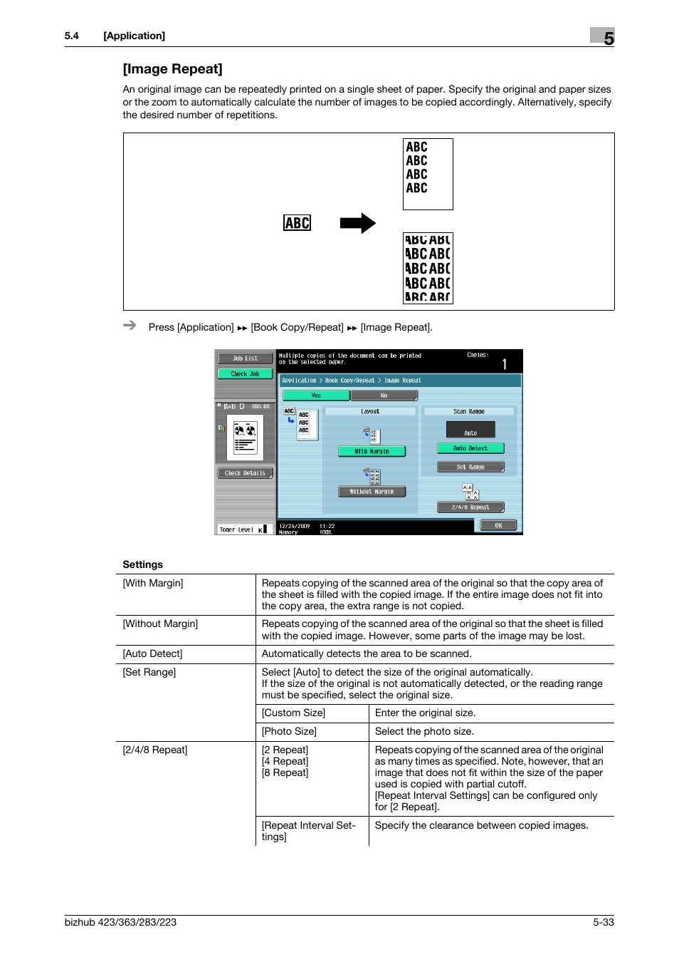 Image repeat, Image repeat] -33 | Konica Minolta BIZHUB 223 User Manual | Page 89 / 266