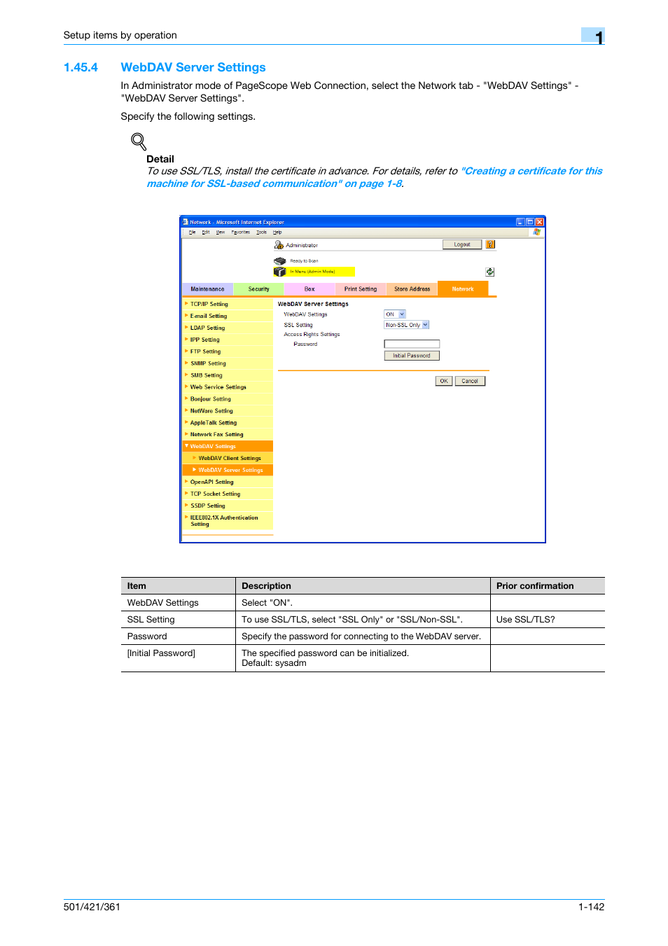 4 webdav server settings, Webdav server settings -142, Webdav server settings | Konica Minolta bizhub 501 User Manual | Page 155 / 233