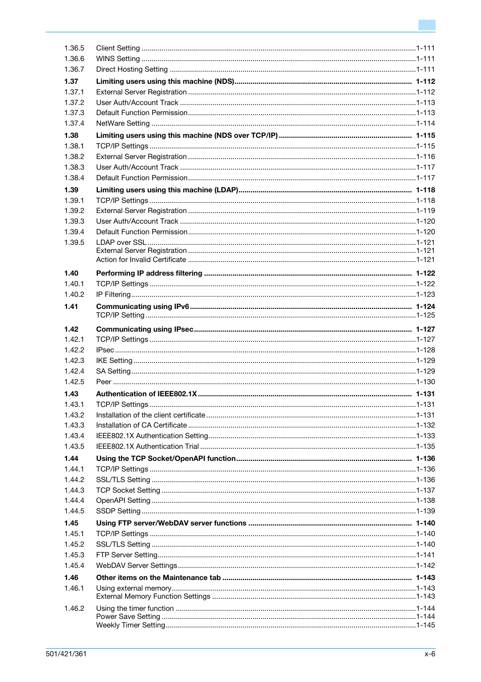 Konica Minolta bizhub 501 User Manual | Page 7 / 233