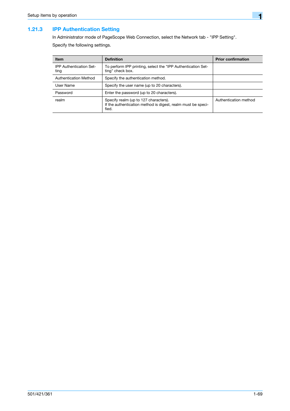 3 ipp authentication setting, Ipp authentication setting -69, Ipp authentication setting | Konica Minolta bizhub 501 User Manual | Page 82 / 233