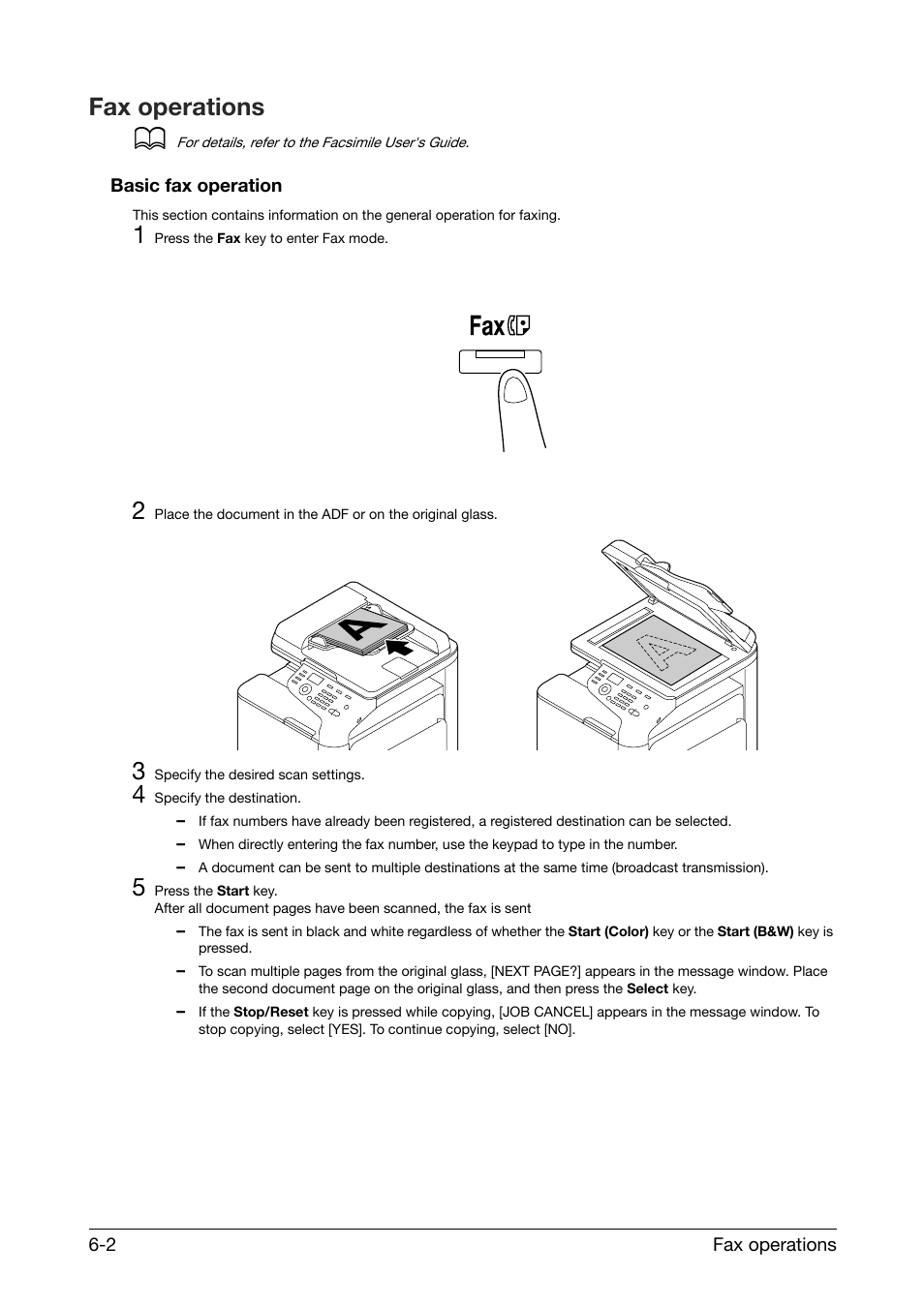 Fax operations, Basic fax operation, Fax operations -2 | Basic fax operation -2 | Konica Minolta bizhub C25 User Manual | Page 32 / 39