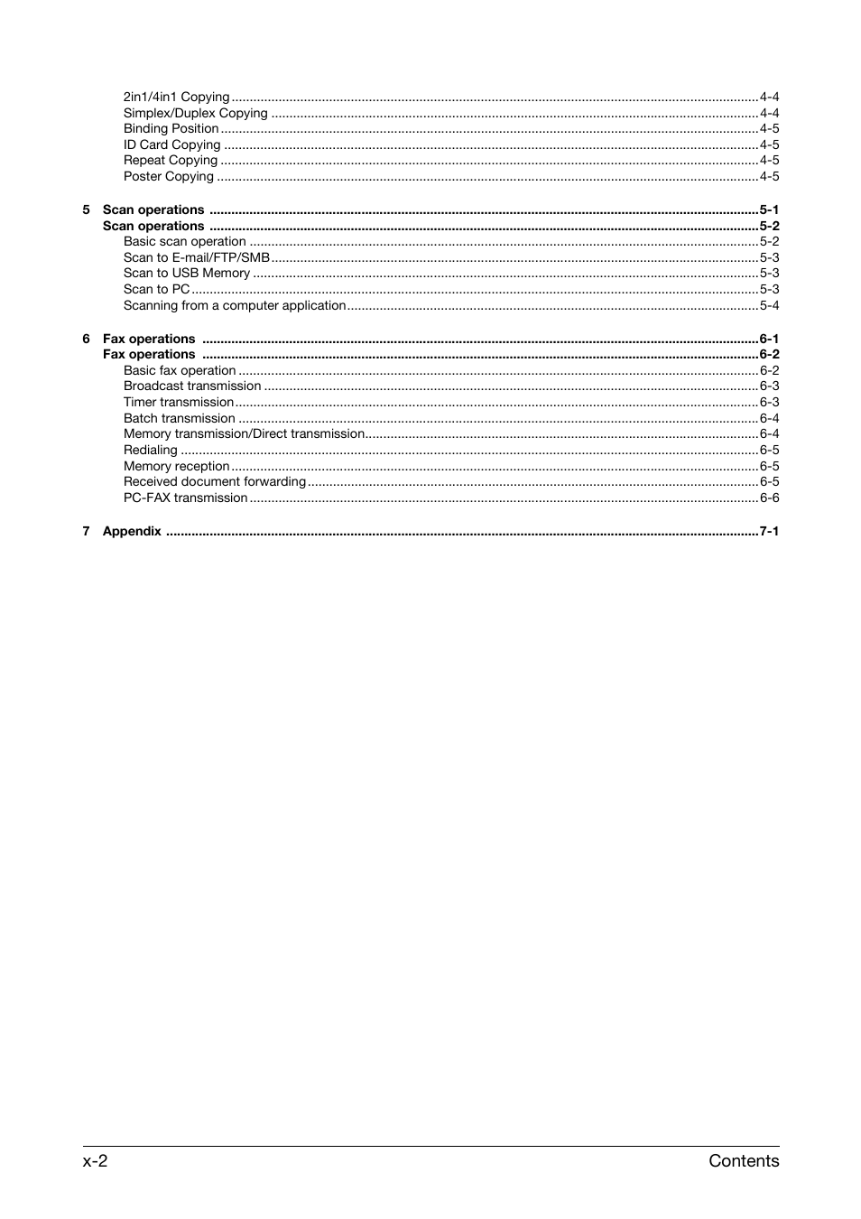 Contents x-2 | Konica Minolta bizhub C25 User Manual | Page 4 / 39
