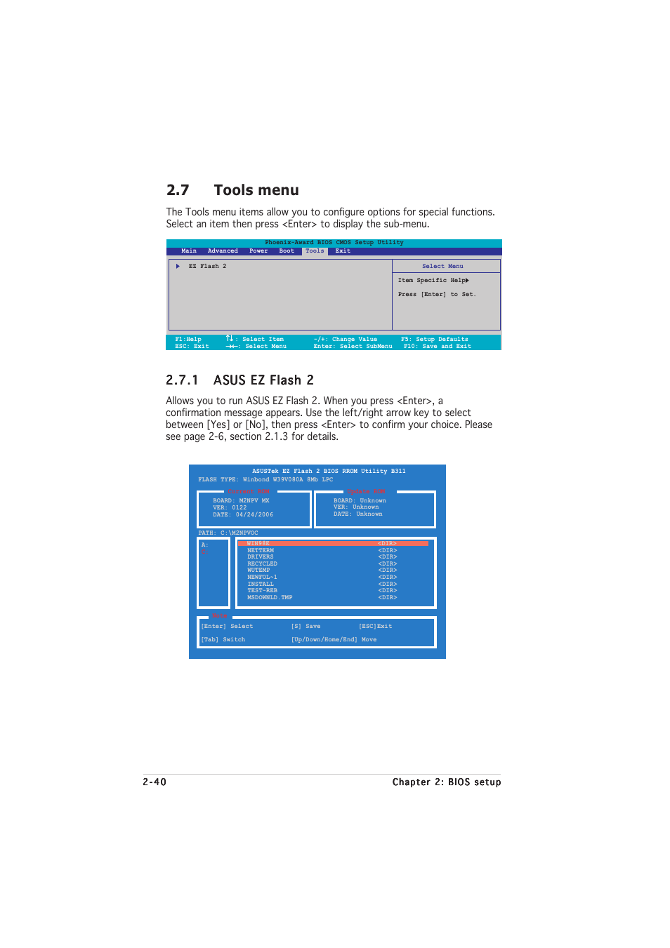 7 tools menu | Asus M2NPV-MX User Manual | Page 84 / 96