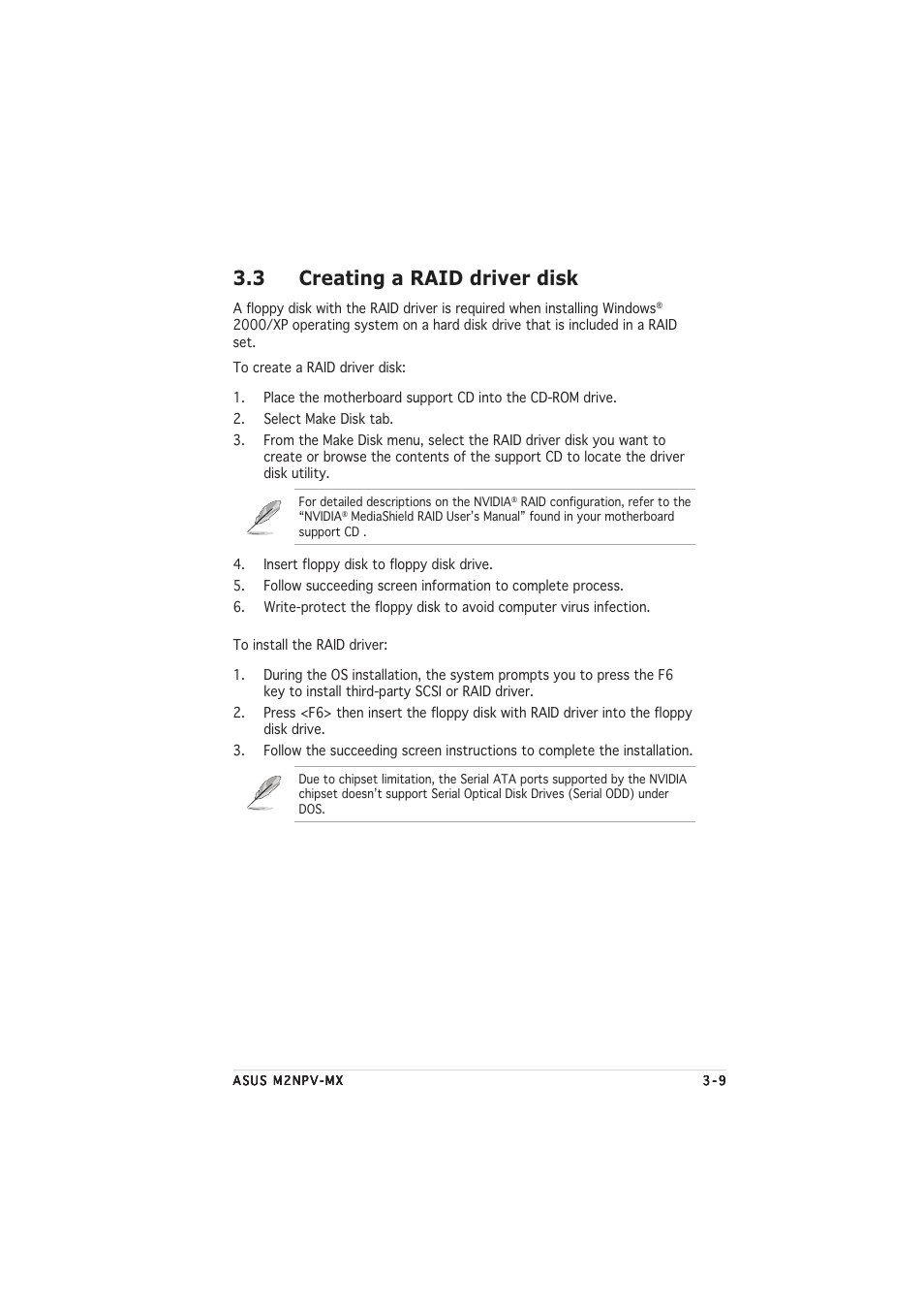3 creating a raid driver disk | Asus M2NPV-MX User Manual | Page 95 / 96