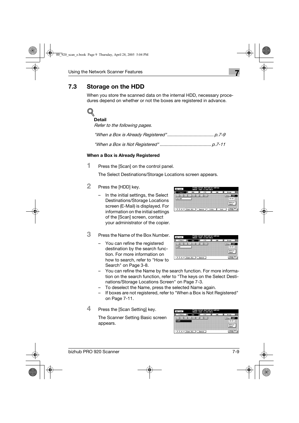 3 storage on the hdd | Konica Minolta bizhub PRO 920 User Manual | Page 108 / 178