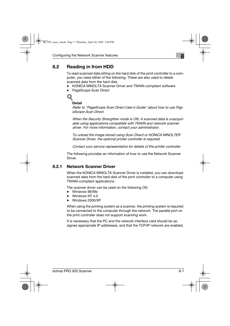 2 reading in from hdd | Konica Minolta bizhub PRO 920 User Manual | Page 128 / 178