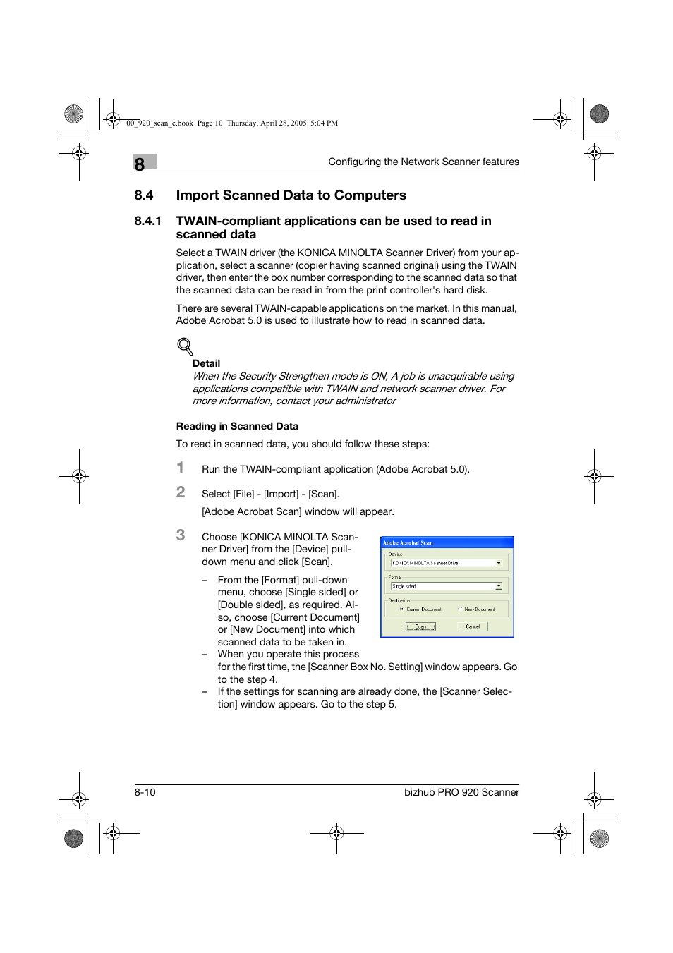 4 import scanned data to computers | Konica Minolta bizhub PRO 920 User Manual | Page 131 / 178