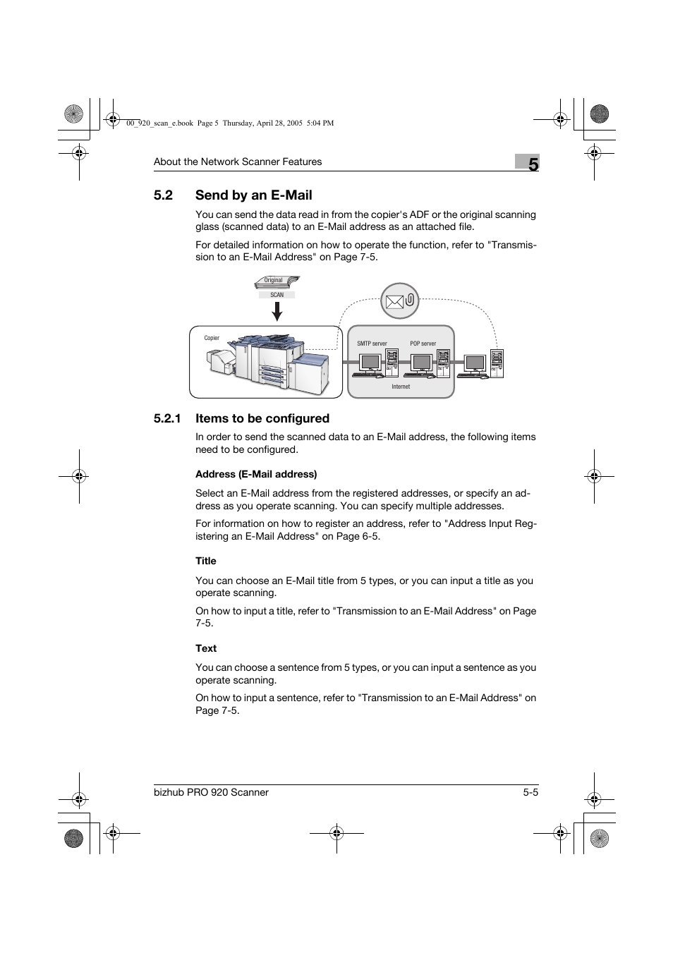 2 send by an e-mail | Konica Minolta bizhub PRO 920 User Manual | Page 76 / 178