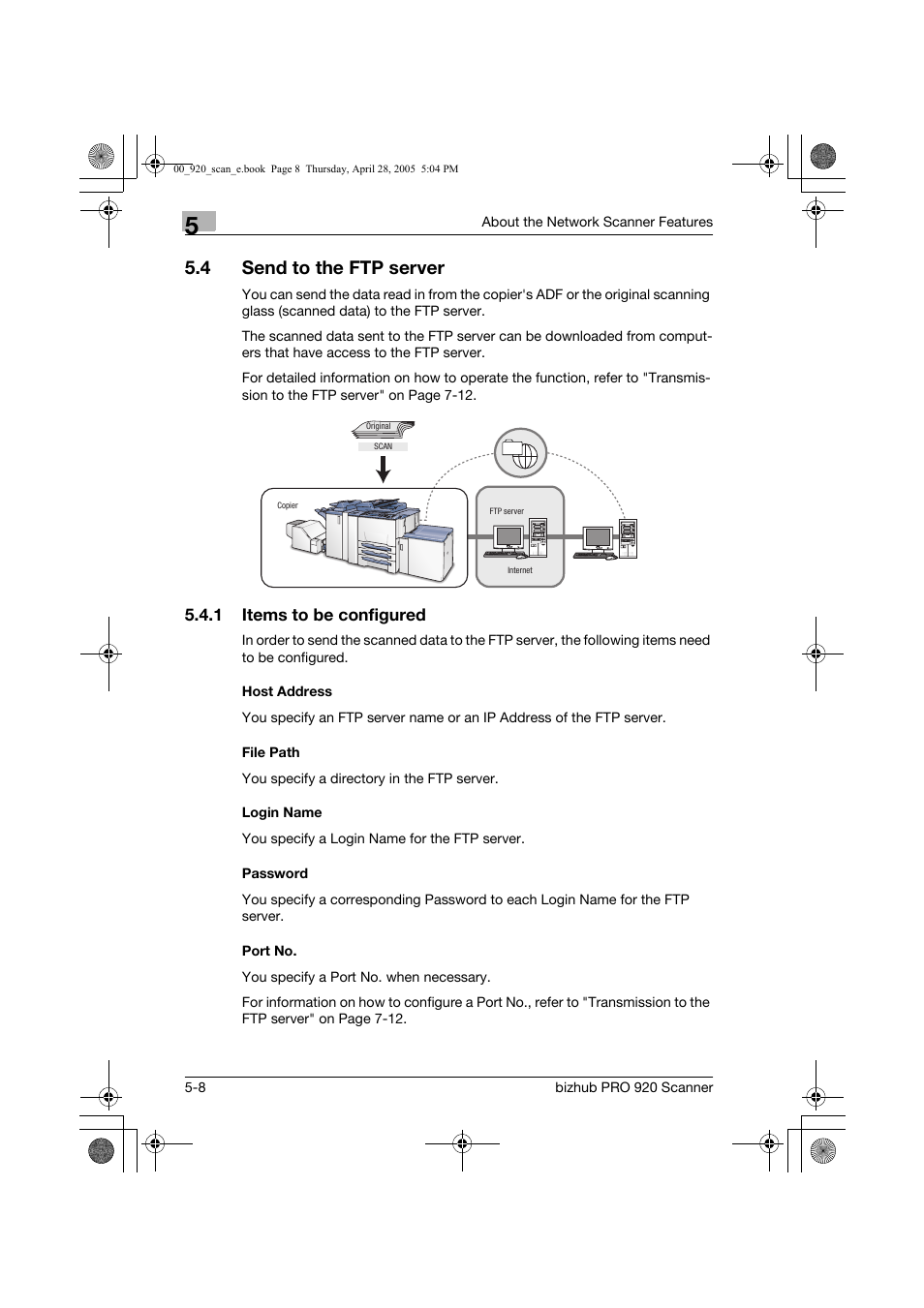 4 send to the ftp server | Konica Minolta bizhub PRO 920 User Manual | Page 79 / 178