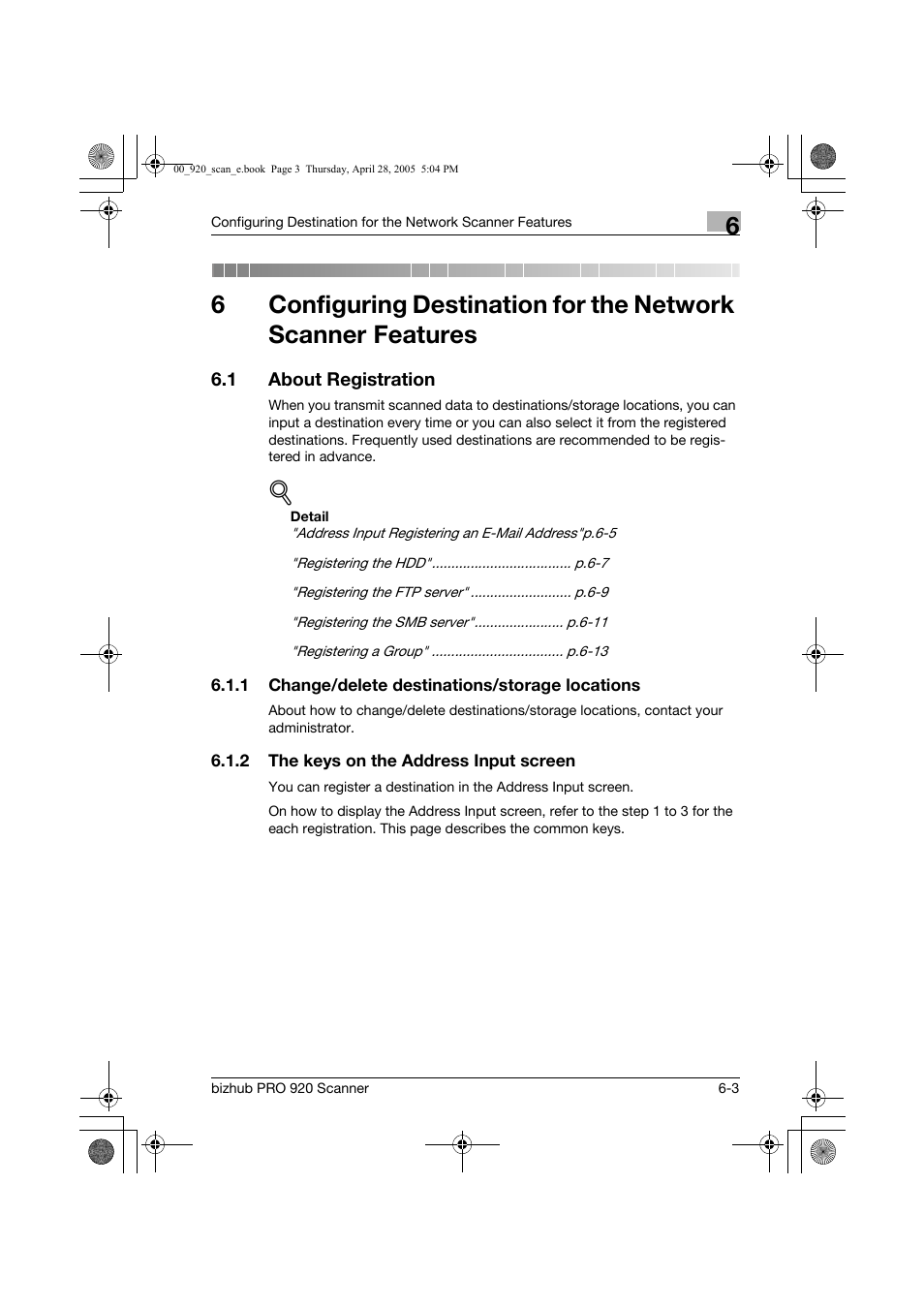 1 about registration | Konica Minolta bizhub PRO 920 User Manual | Page 88 / 178