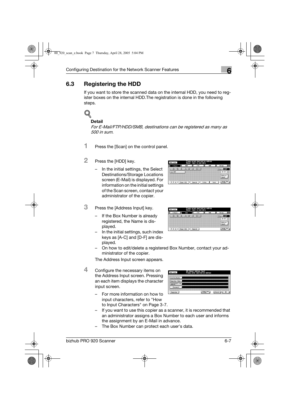 3 registering the hdd | Konica Minolta bizhub PRO 920 User Manual | Page 92 / 178