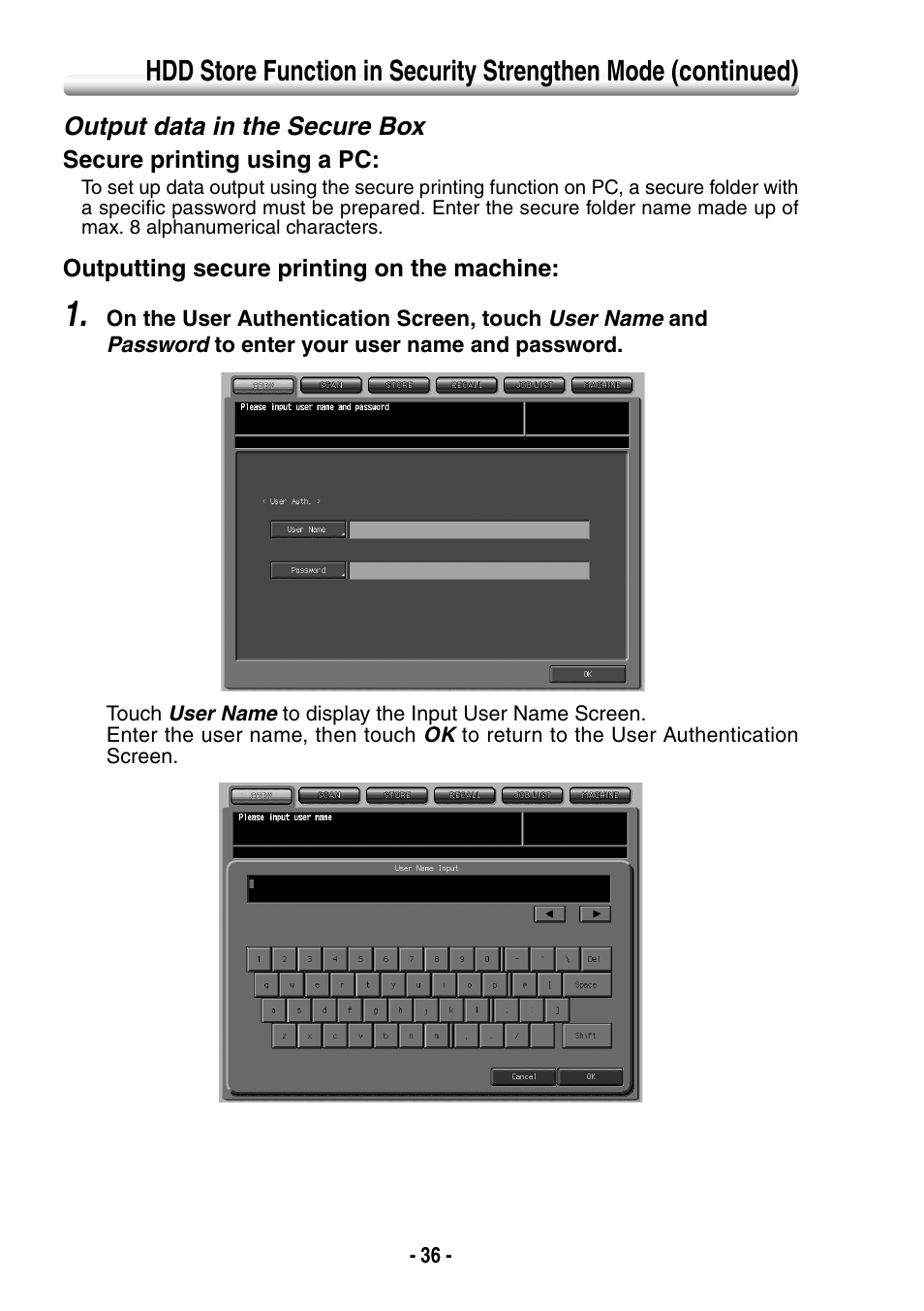 Output data in the secure box | Konica Minolta BIZHUB PRO 1050 User Manual | Page 44 / 64