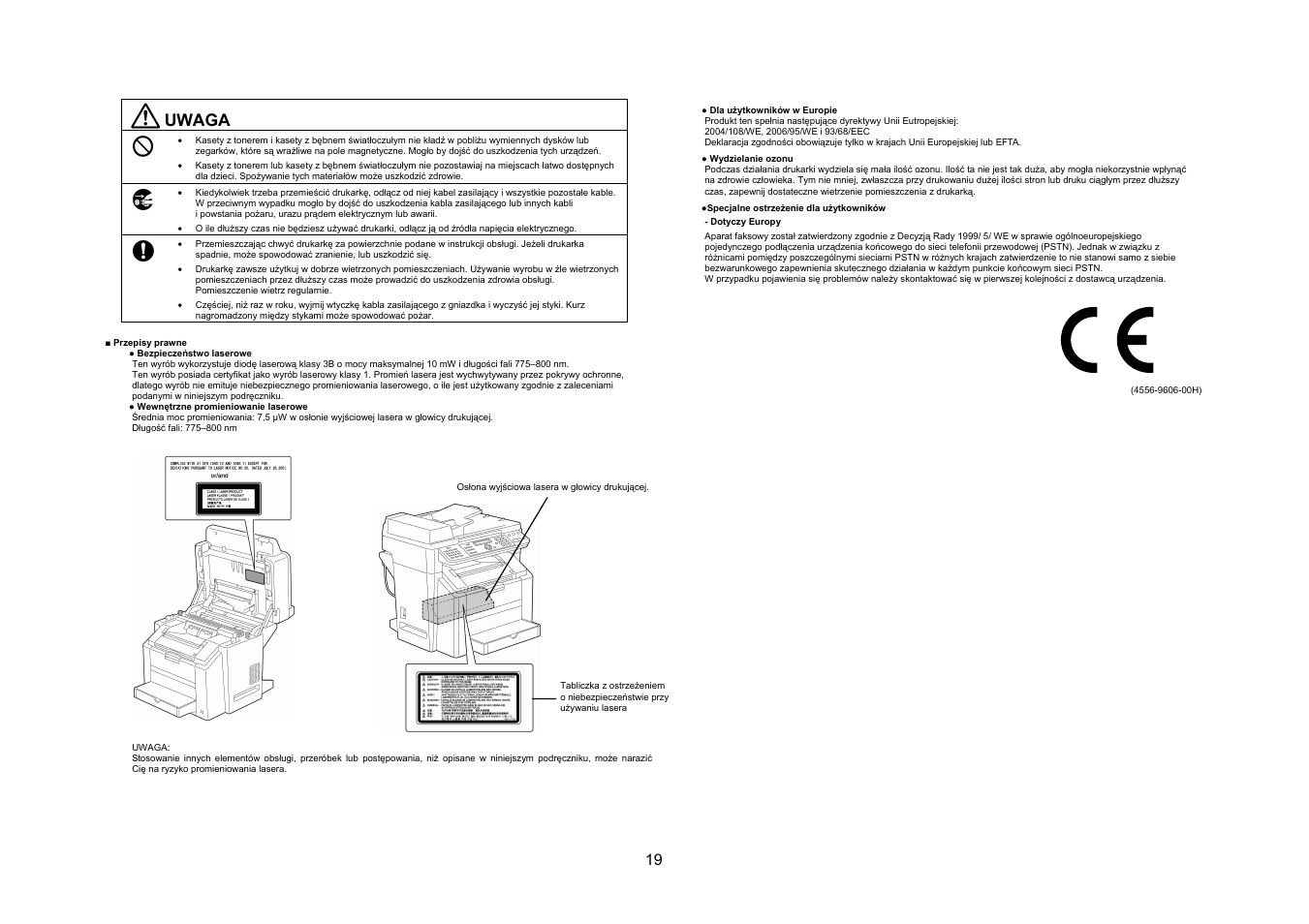 Uwaga | Konica Minolta bizhub C10X User Manual | Page 18 / 47