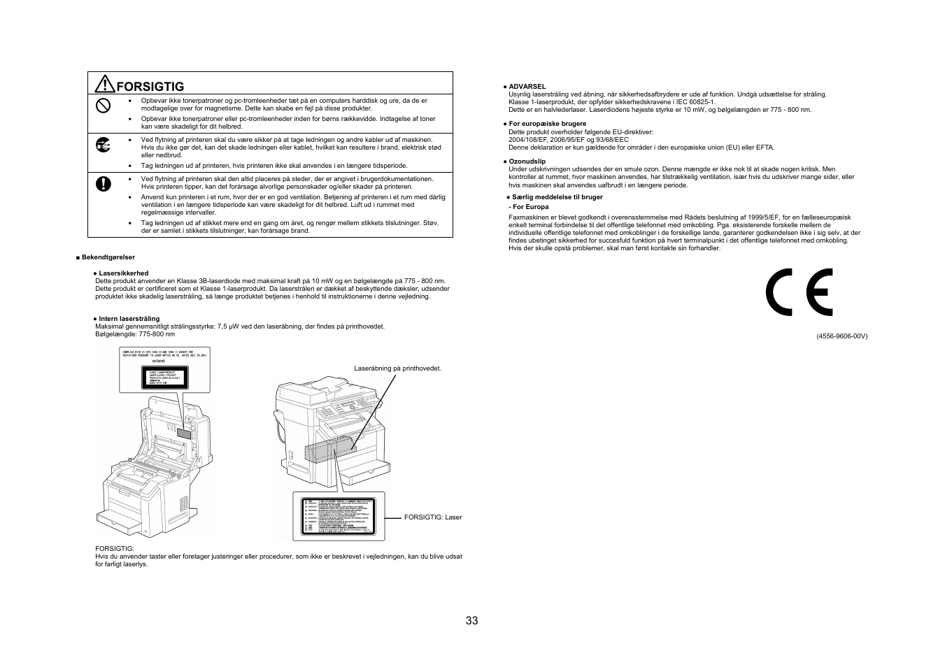 Forsigtig | Konica Minolta bizhub C10X User Manual | Page 32 / 47