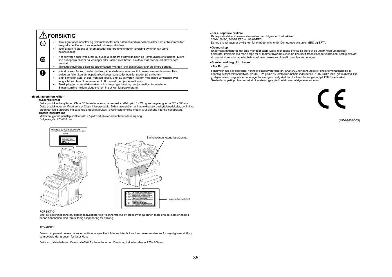 Forsiktig | Konica Minolta bizhub C10X User Manual | Page 34 / 47