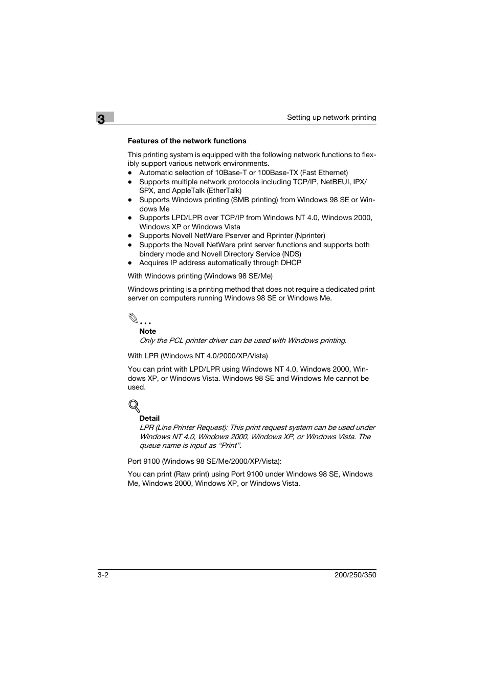 Features of the network functions, Features of the network functions -2 | Konica Minolta bizhub 200 User Manual | Page 45 / 94