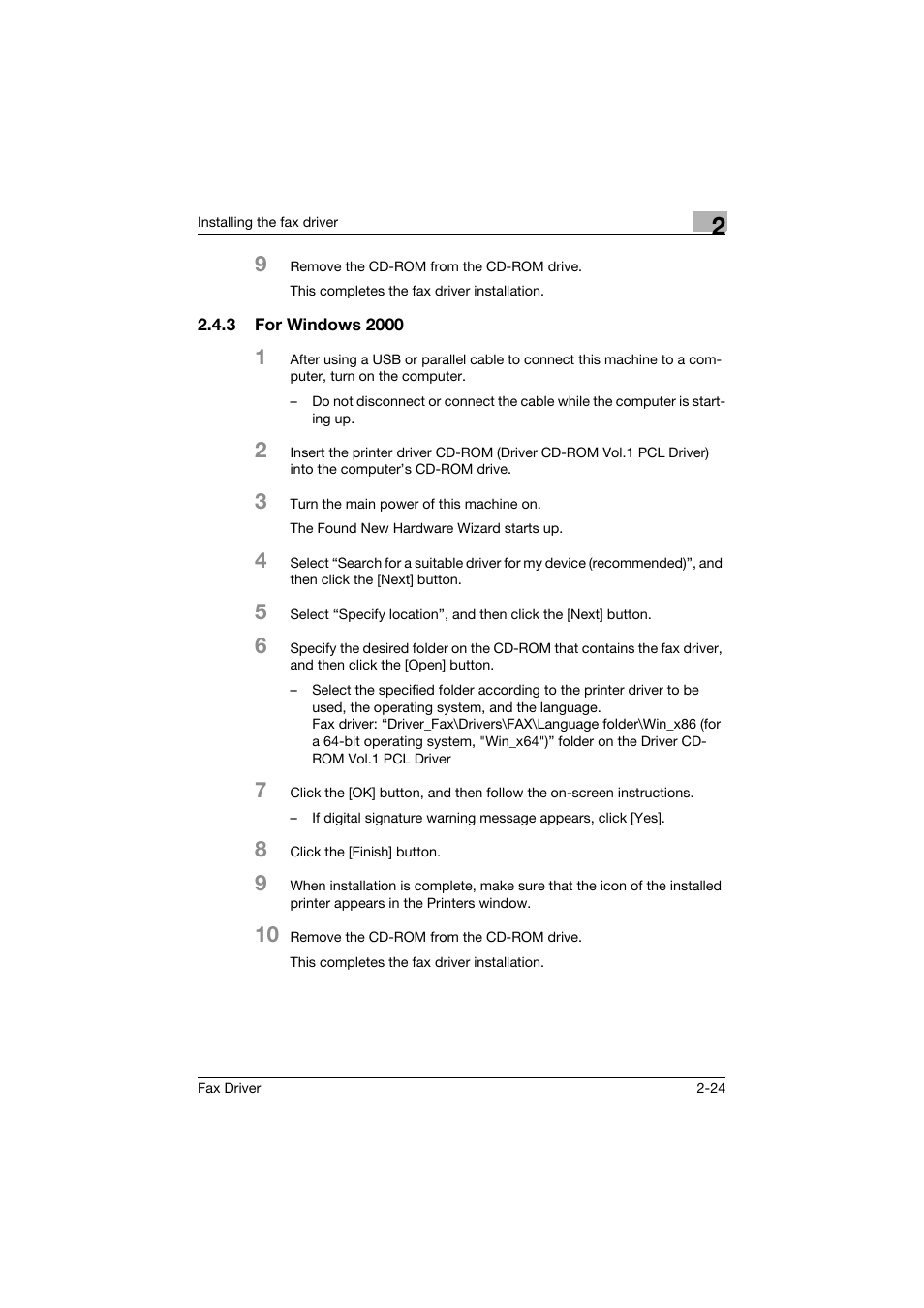 3 for windows 2000, For windows 2000 -24 | Konica Minolta bizhub 282 User Manual | Page 44 / 94