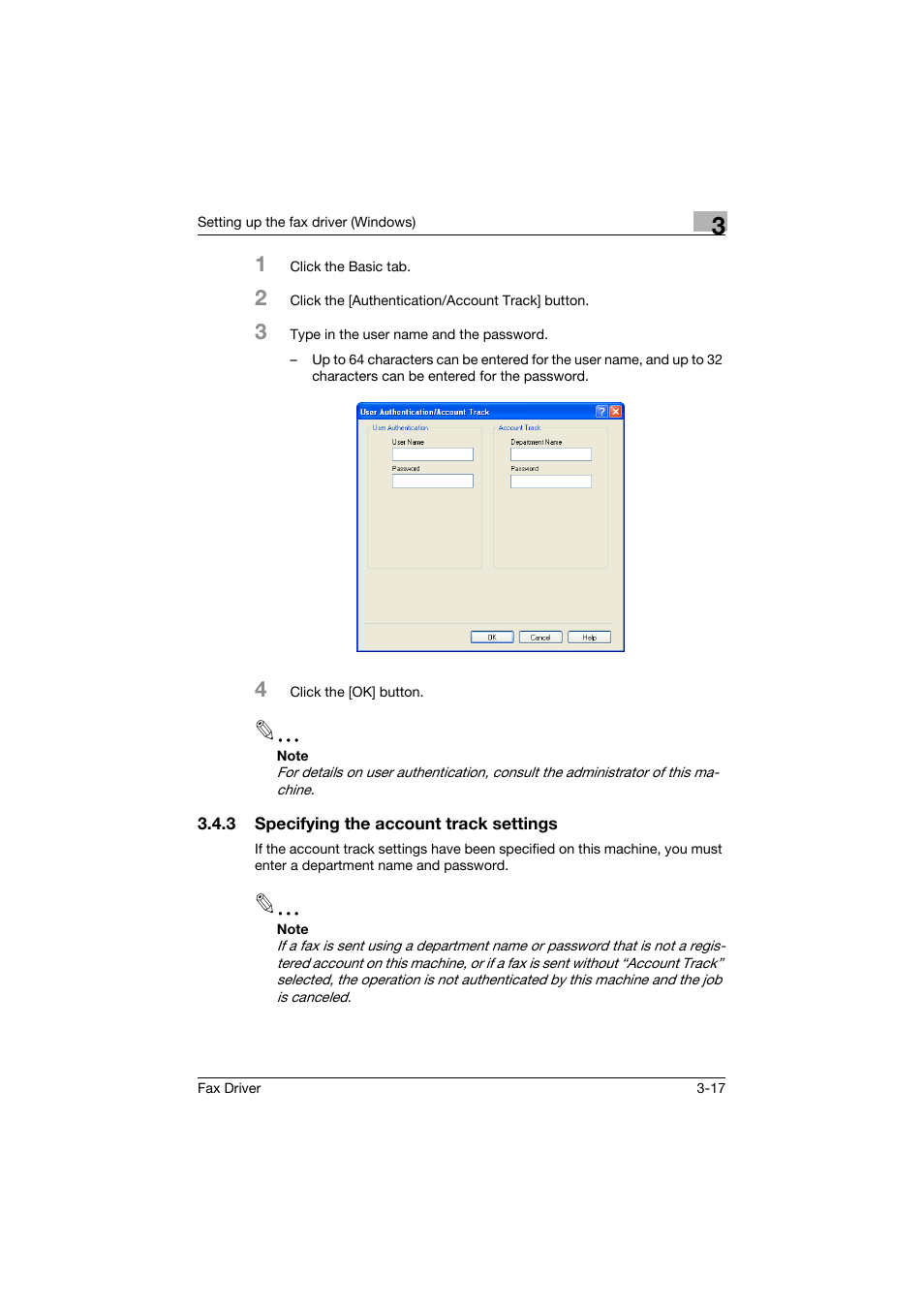 3 specifying the account track settings, Specifying the account track settings -17 | Konica Minolta bizhub 282 User Manual | Page 64 / 94