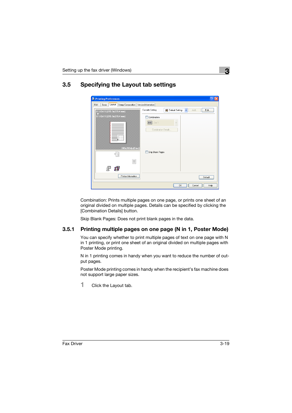 5 specifying the layout tab settings, Specifying the layout tab settings -19 | Konica Minolta bizhub 282 User Manual | Page 66 / 94