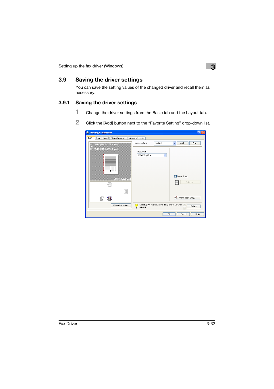 9 saving the driver settings, 1 saving the driver settings, Saving the driver settings -32 | Konica Minolta bizhub 282 User Manual | Page 79 / 94