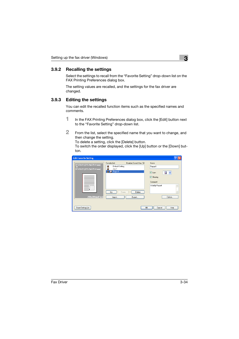 2 recalling the settings, 3 editing the settings, Recalling the settings -34 | Editing the settings -34 | Konica Minolta bizhub 282 User Manual | Page 81 / 94