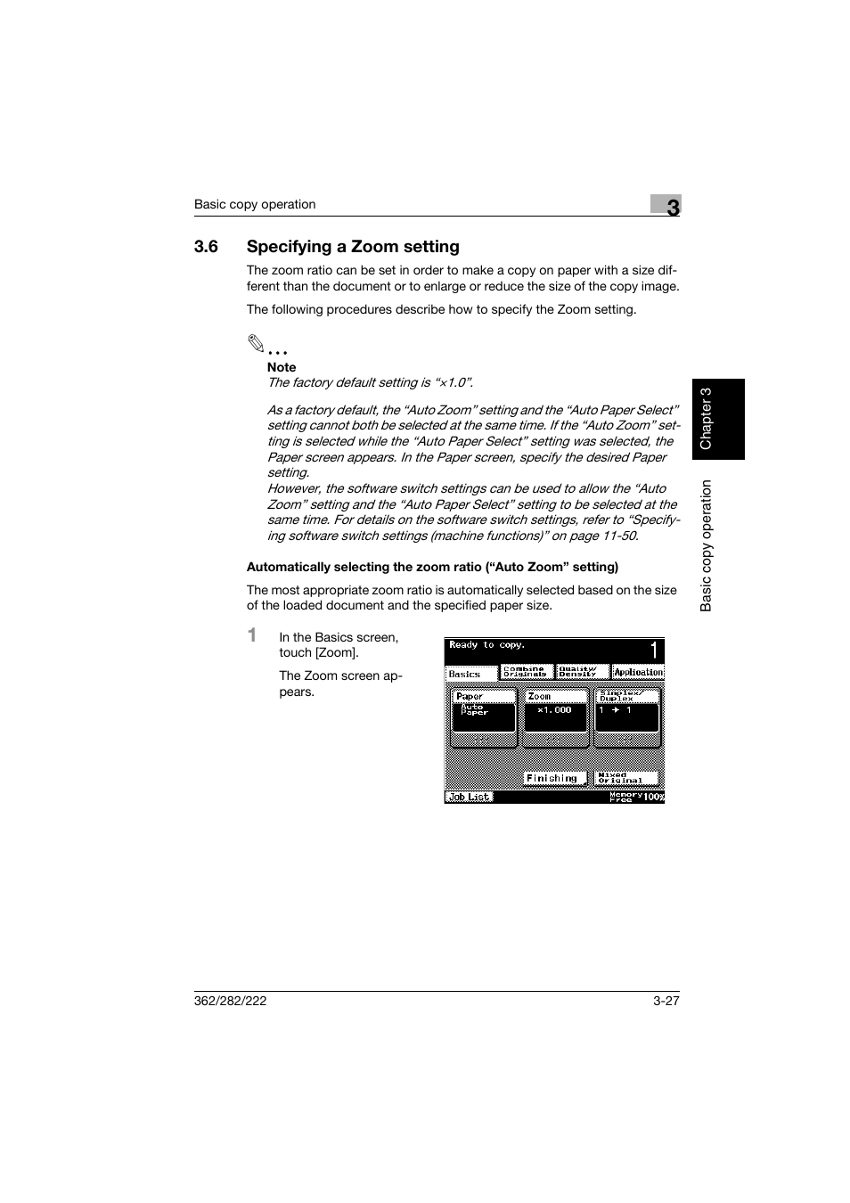 6 specifying a zoom setting, Specifying a zoom setting -27 | Konica Minolta bizhub 282 User Manual | Page 142 / 424